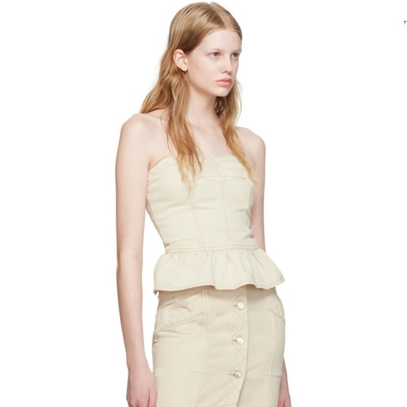 Isabel Marant Etoile- Ecru denim corset top w contrast stitching, NWT! 🪩✨😍 - Picture 4 of 5